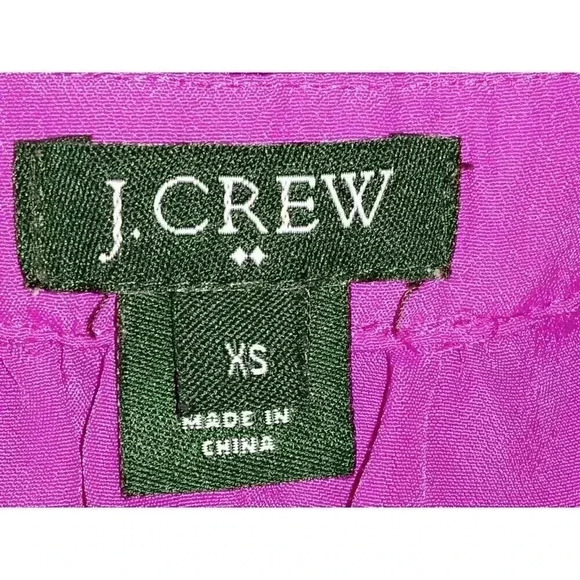 J. Crew Women's Fuchsias Pink Polyester Ruffle Top Shirt sz XS - Picture 8 of 9